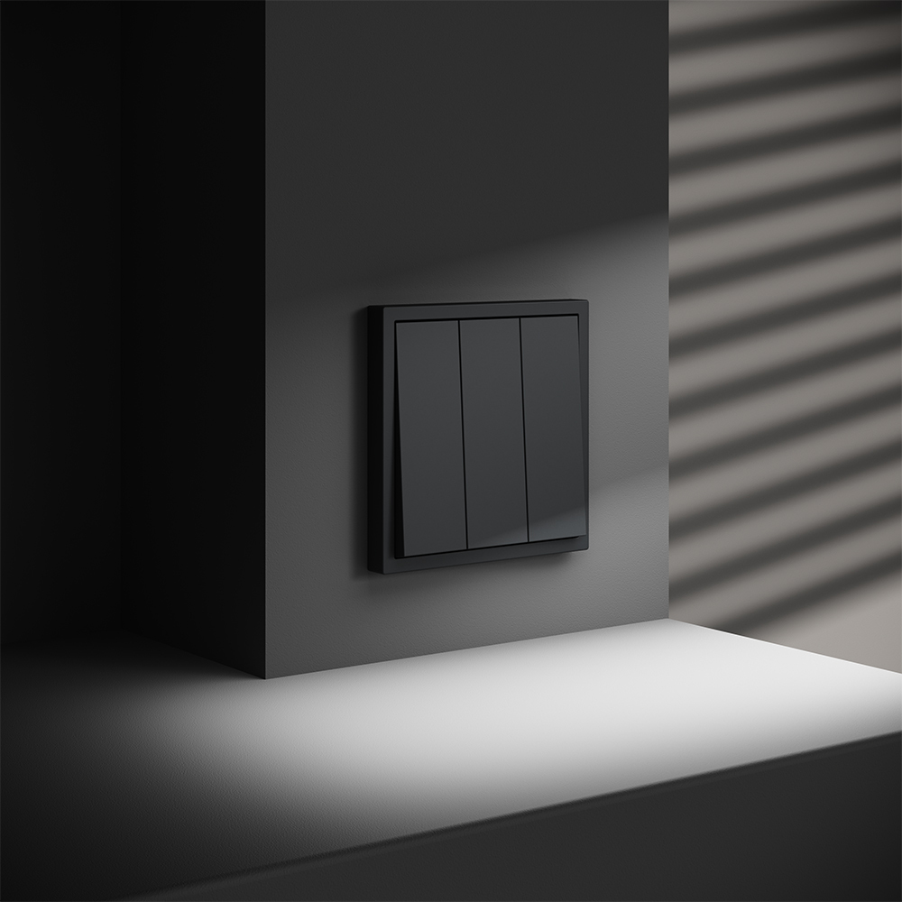 Выключатель трехклавишный Voltum S70 VLS030107