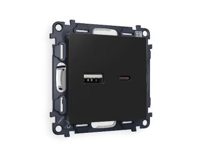Комплект механизма розетки 2USB A+C 20W (быстрая зарядка) Ambrella Volt Alfa MA811010 Комплект механизма розетки 2USB A+C 20W (быстрая зарядка) Ambrella Volt Alfa MA811010