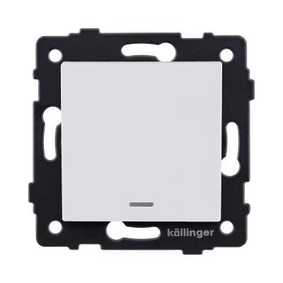 Выключатель 1-клавишный 10А/250В с LED подсветкой, белый матовый Kollinger REA-S-002WM для Aspekt, Eleganz, Reflex