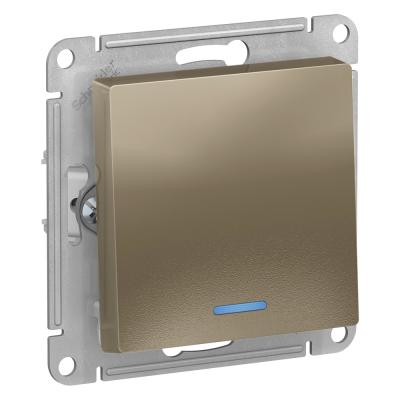 Выключатель 1-клавишный с подсветкой, сх.1а, 10АХ Systeme Electric AtlasDesign Шампань ATN000513