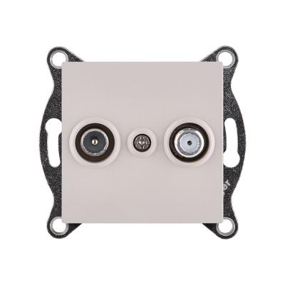Розетка двойная TV (мама) + спутниковая SAT, кашемир матовый Kollinger REA-035CM для Aspekt, Eleganz, Reflex