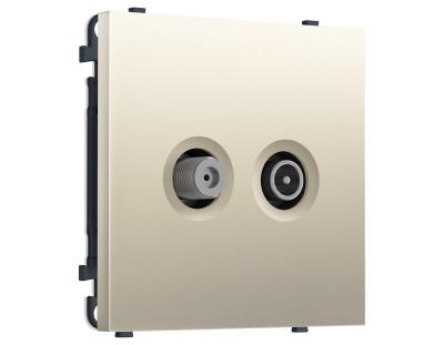 Комплект механизма розетки TV оконечной + SAT SIGMA Шёлк 5-862MHz 3.5dB/950-2150MHz 3.8dB QUANT PRO Ambrella Volt MS553310 (SP5533, PR217)