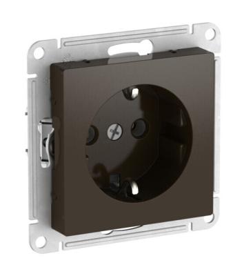 Розетка с заземлением, 16А, мех., быстрозажим. клем. Systeme Electric AtlasDesign Мокко ATN000643S