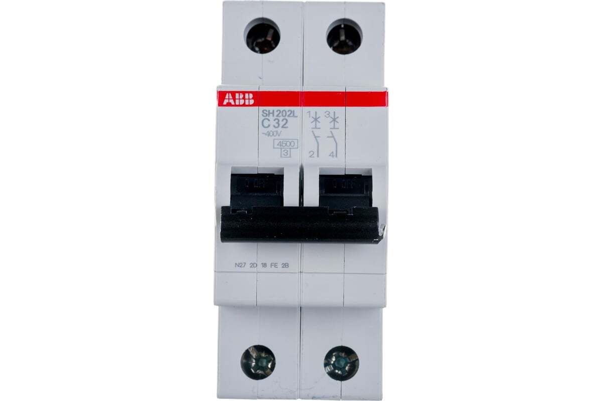 Автоматический выключатель ABB SH202L 2-полюсной C32 4.5кА