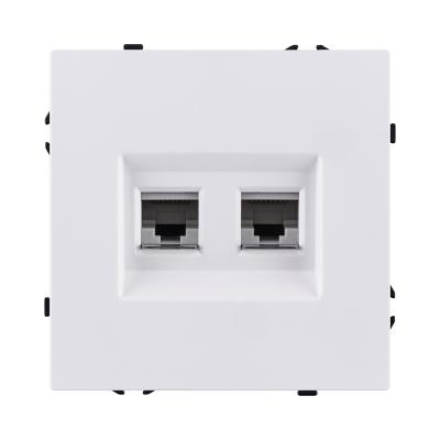 Розетка двойная Ethernet RJ45 Cat.6, белый глянцевый Kollinger Eclipse EC-018WG