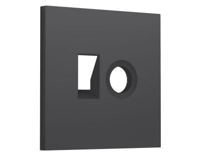 Лицевая панель SIGMA (Графит Мягкое касание) для компьютерной/телефонной + TV розетки RJ-45/RJ-11 QUANT PRO Ambrella Volt SP9125