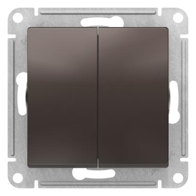 Переключатель 2-клавишный перекрестный Systeme Electric AtlasDesign Мокко ATN000673