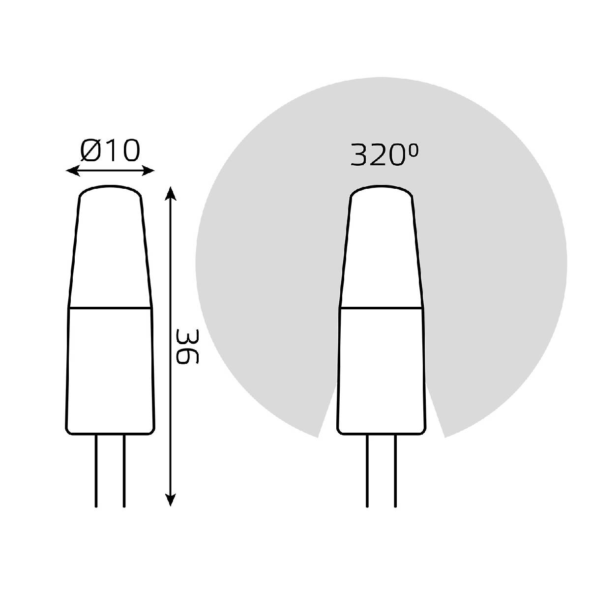 Лампа светодиодная Gauss G4 2W 2700K прозрачная 107707102