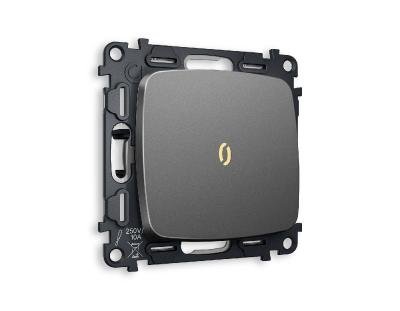 Комплект механизма 1-кл проходного выключателя с подсветкой Ambrella Volt Omega MO652030