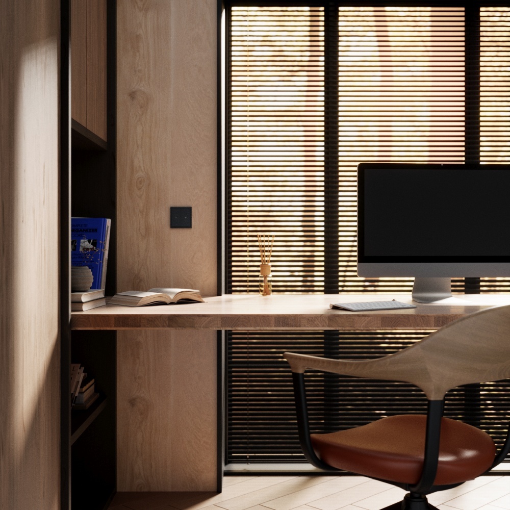 Выключатель встраиваемый Voltum S70 для жалюзи 10А, (графит) VLS020707