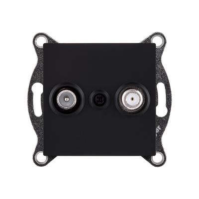 Розетка двойная TV (мама) + спутниковая SAT, черный матовый Kollinger REA-035BM для Aspekt, Eleganz, Reflex