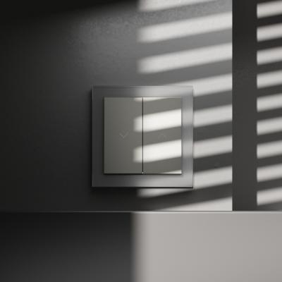 Выключатель встраиваемый Voltum S70 для жалюзи 10А, (сталь) VLS020705