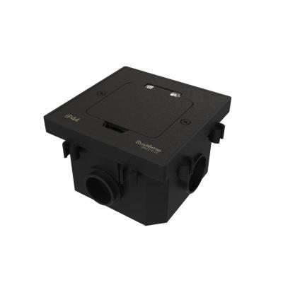 Лючок на 2 модуля IP44 с монтажной коробкой для бетонных полов , тип MDK20 Systeme Elecrtic MultiDesk MDK20202MBC