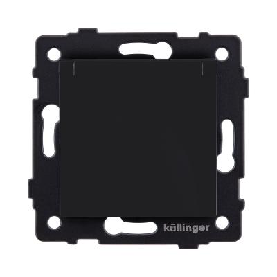 Розетка штепсельная SCHUKO 16A/250 В с крышкой, черный матовый Kollinger REA-006BM для Aspekt, Eleganz, Reflex