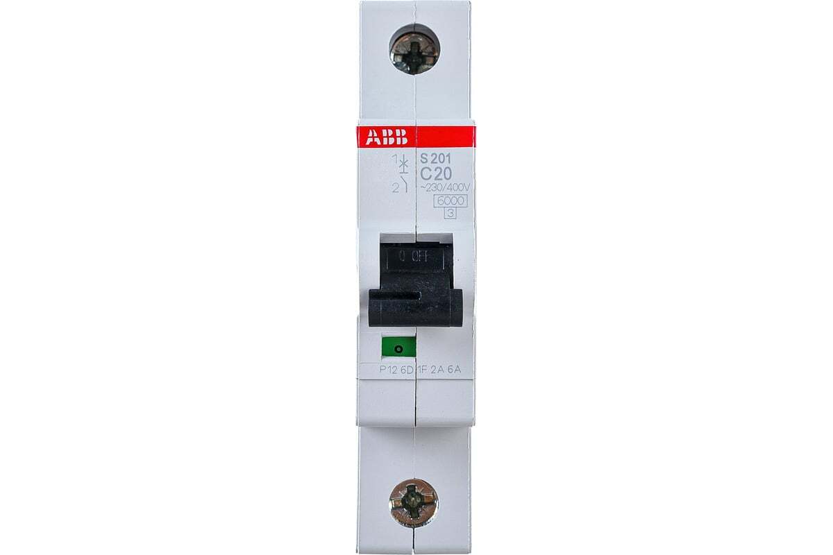 Автоматический выключатель ABB S201 1-полюсный C20 6кА