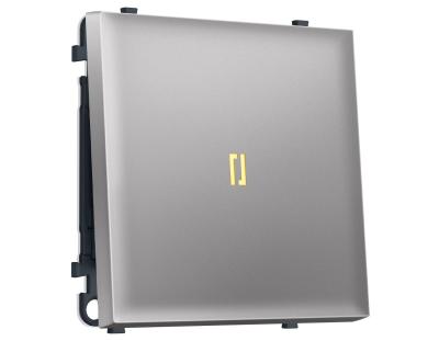 Комплект механизма 1-кл выключателя с подсветкой 3200K SIGMA Сталь матовый 10A-250V QUANT PRO Ambrella Volt MS502010 (SP5020, PR101, G11Y)