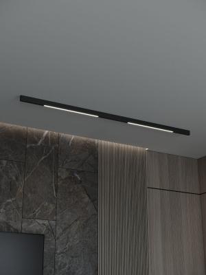 Трековая система со светильниками №1 трехфазная накладная Eldeko (48В, форма - прямая, 2м, 4000K) черная Hesby Lighting HSBL_kompl_E001_NI2B4K