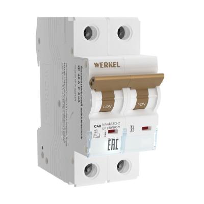 Автоматический выключатель Werkel 2P 40A C 6kA W902P406 4690389192852