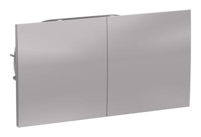 Розетка с/з двойная, со шторками, с крышкой, 16А, в сборе Systeme Electric AtlasDesign Алюминий ATN000328