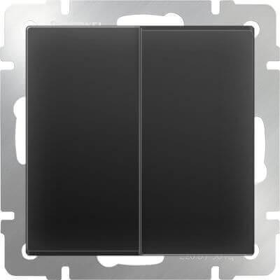 Выключатель Werkel двухклавишный черный матовый W1120008 4690389156700