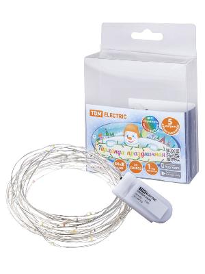 Светодиодная гирлянда TDM Electric Роса50 2хCR2032 разноцветная без мерцания SQ0361-0060