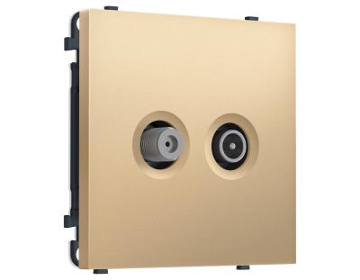 Комплект механизма розетки TV оконечной + SAT SIGMA Золото Мягкое касание 5-862MHz 3.5dB/950-2150MHz 3.8dB QUANT PRO Ambrella Volt MS893310 (SP8933, PR217)