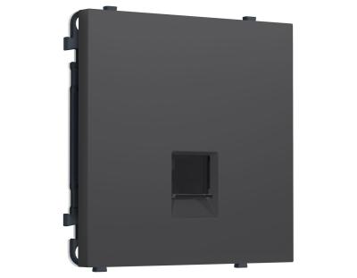 Комплект механизма компьютерной розетки SIGMA Графит Мягкое касание RJ-45 Ambrella Volt MS912010 (SP9120, PR188)