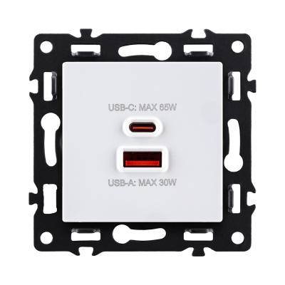 Розетка USB A+C 65W, белый Kollinger Asthetik AS-024WH