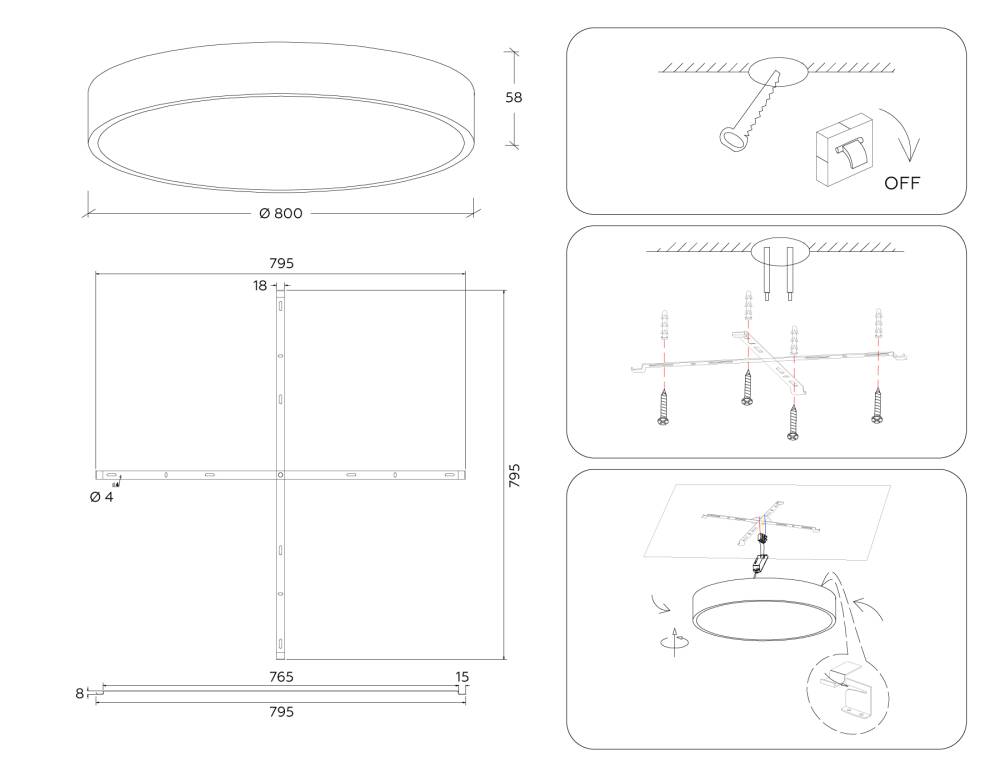 Потолочный светильник Ambrella Light Air Alum FV5539