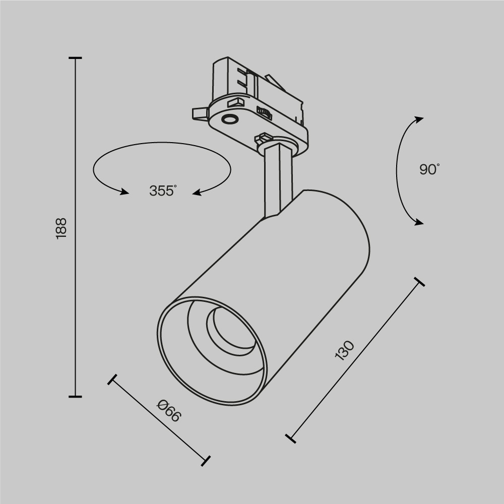Трековый трехфазный светильник Maytoni Focus Led TR197-3-20WCCT-M-B