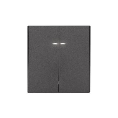 Выключатель STRONG 2 кл с подсветкой 10А с/у графит KRANZ KR-78-0714-6