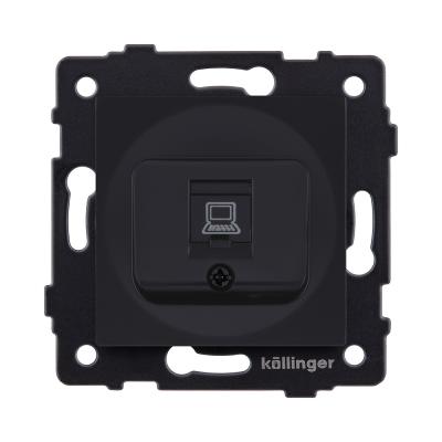 Розетка Ethernet RJ45 Cat.6, черный матовый Kollinger REA-018BM для Aspekt, Eleganz, Reflex