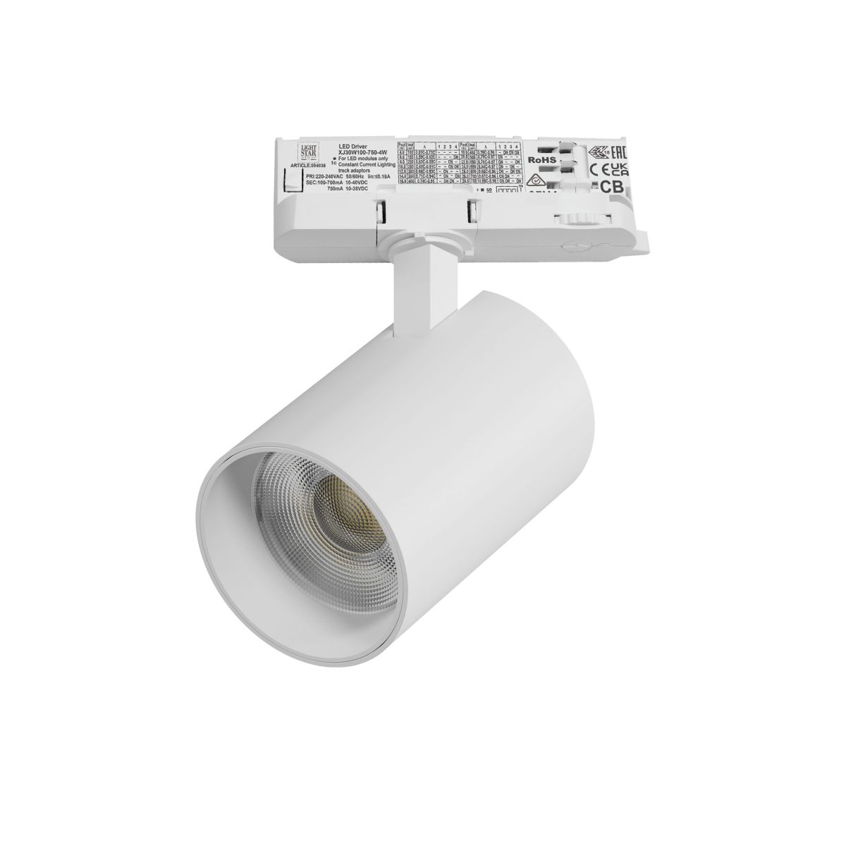 Трековый трехфазный светильник Quattro LED с адаптером Lightstar Alta Base A5336QT