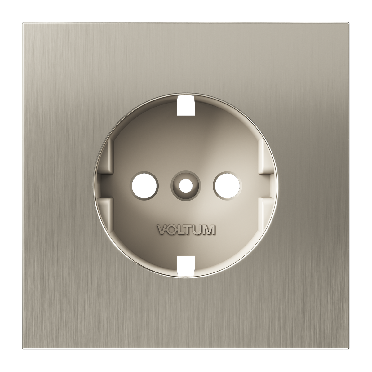 Накладка для розетки с заземлением Voltum S70 Metal (никель) VLSM000611