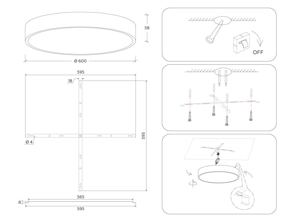 Потолочный светильник Ambrella Light Air Alum FV5538