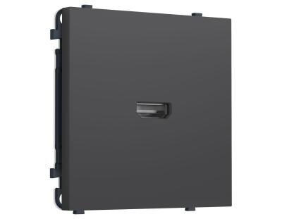 Комплект механизма розетки HDMI 2.1 SIGMA Графит Мягкое касание 30V/900MS 4K-120HZ 8K-60Hz QUANT PRO Ambrella Volt MS914030 (SP9140, PR223)