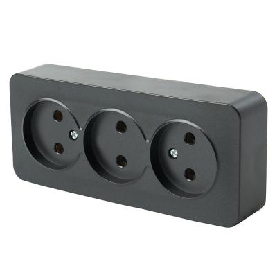 Розетка тройная 2P Stekker София черный матовый MST10-13-05 49500 Розетка тройная 2P Stekker София черный матовый MST10-13-05 49500