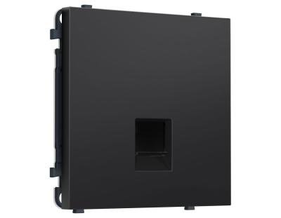 Комплект механизма телефонной розетки SIGMA Черный матовый RJ-11 Ambrella Volt MS812030 (SP8120, PR190)