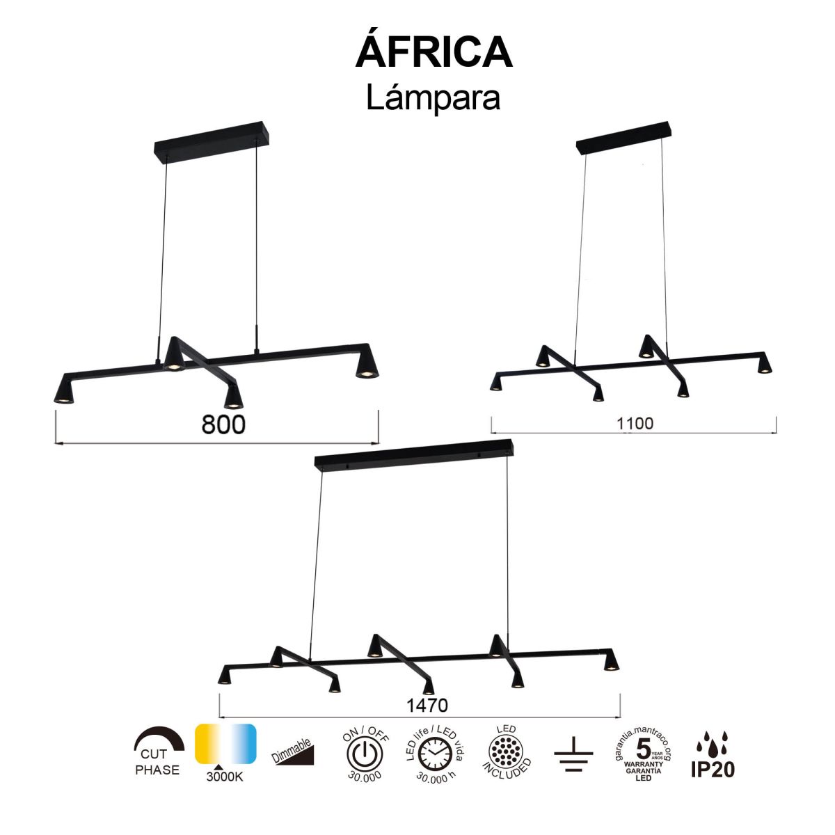 Подвесная люстра Mantra Africa 9410