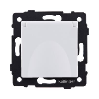 Розетка штепсельная SCHUKO 16A/250 В с крышкой, белый Kollinger REA-006WH для Aspekt, Eleganz, Reflex