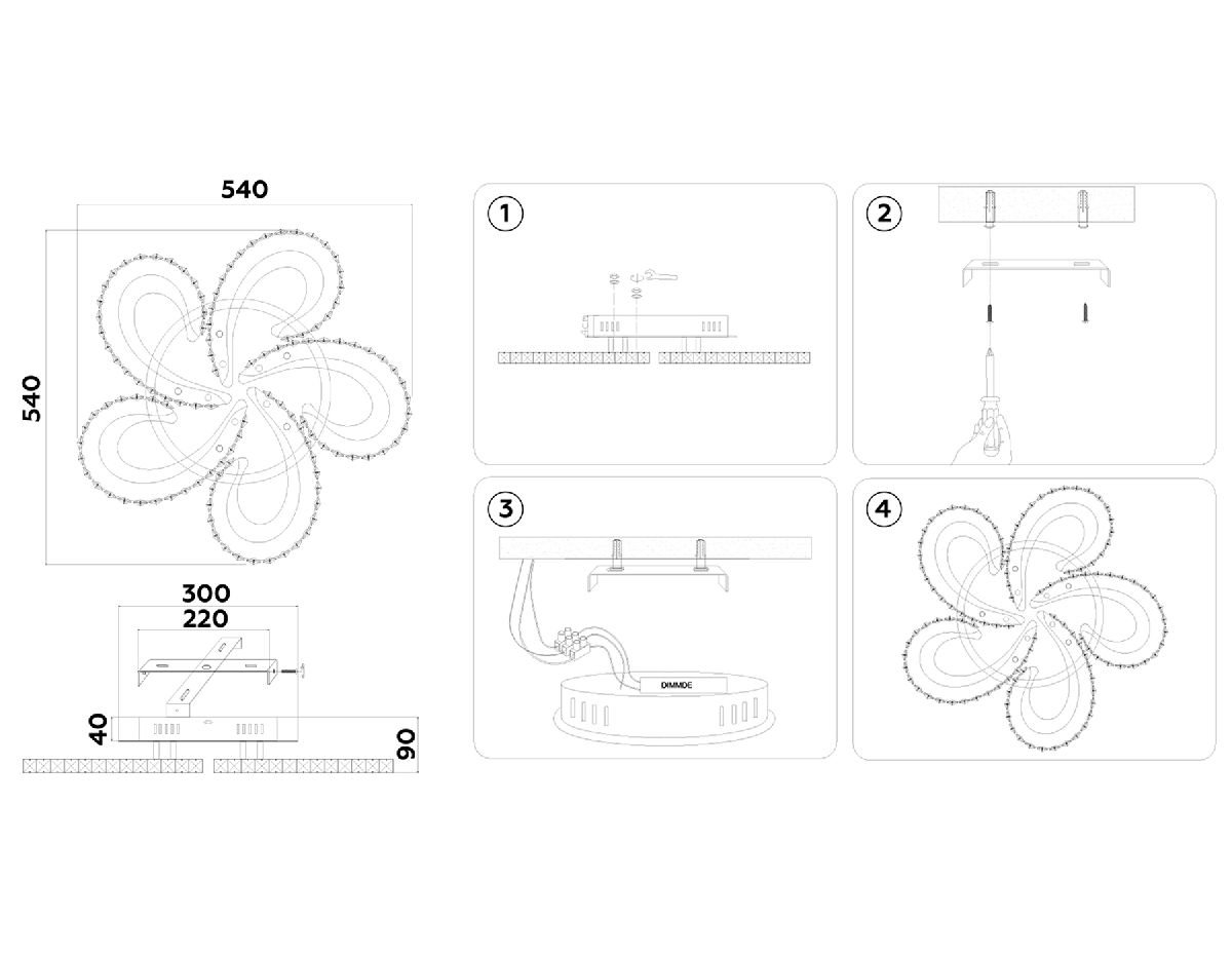 Потолочная люстра Ambrella Light Ice FA1703