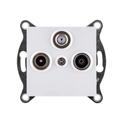 Розетка тройная TV (мама) + TV (папа) + спутниковая SAT, белый Kollinger REA-036WH для Aspekt, Eleganz, Reflex