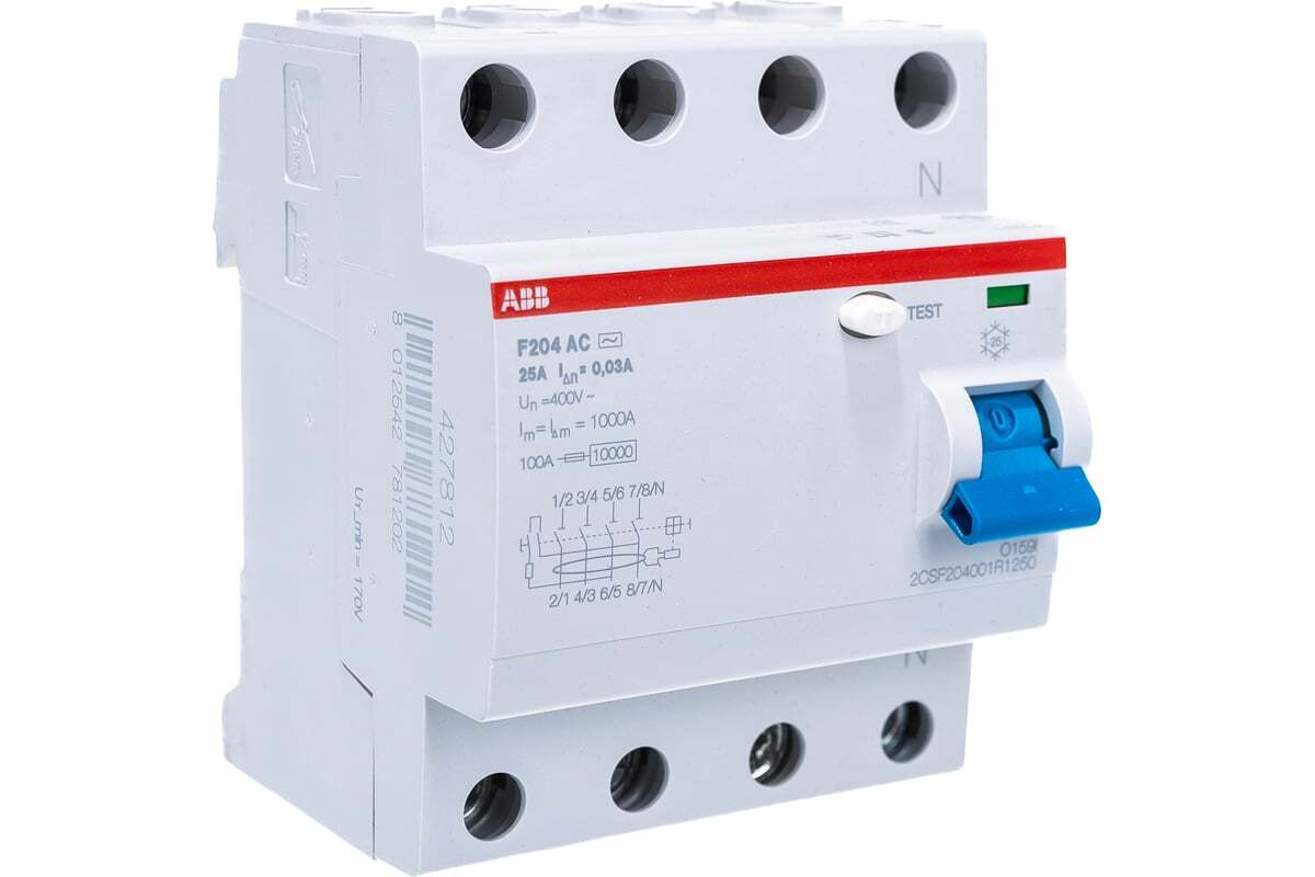 УЗО ABB F204 4P 25A 30mA AC