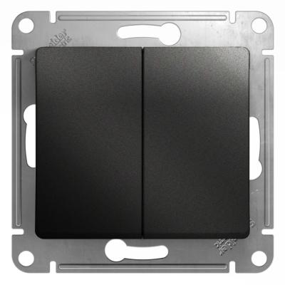Выключатель 2-клавишный, сх.5, 10АХ Systeme Electric Glossa Антрацит GSL000751