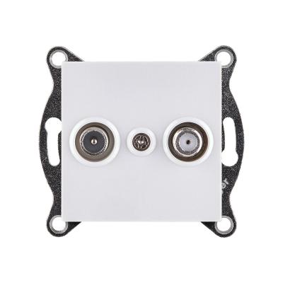 Розетка двойная TV (мама) + спутниковая SAT, белый Kollinger REA-035WH для Aspekt, Eleganz, Reflex