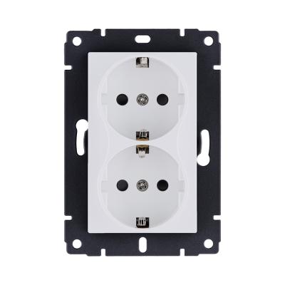 Розетка штепсельная SCHUKO двойная 16A/250 В, белый матовый Kollinger REA-032WM для Aspekt, Eleganz, Reflex
