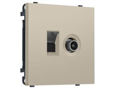 Комплект механизма розетки компьютерной + TV оконечной SIGMA Кашемир RJ-45 Ambrella Volt MS352510 (SP3525, PR195)