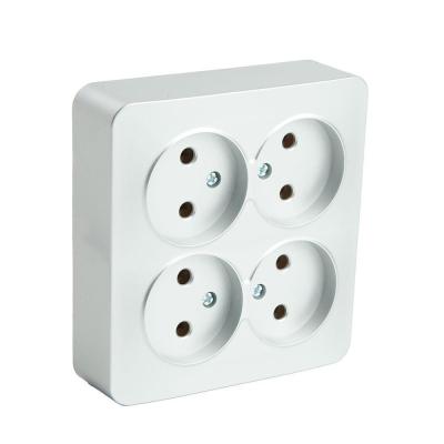 Розетка четырехместная 2P Stekker София серебро MST10-14S-03 49333 Розетка четырехместная 2P Stekker София серебро MST10-14S-03 49333