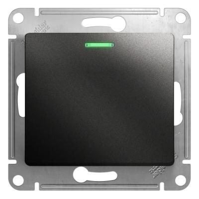 Переключатель 1-клавишный с подсветкой сх.6а, 10АХ Systeme Electric Glossa Антрацит GSL000763
