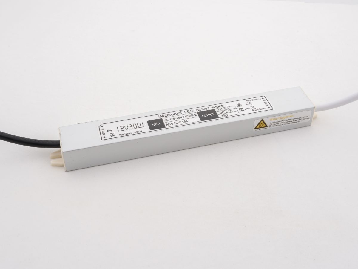 Блок питания LEDS POWER 30Вт 12В IP67 алюминий 004952